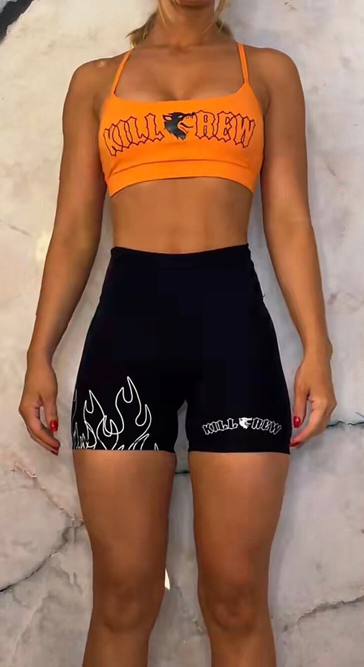 Kill Crew Size XXS Porrada Series Vol. 1 Flame Scrunch Bum Workout Short - NWOT
